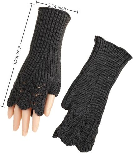 2 PCS Women Arm Warmers, Fashion Knitted Fingerless Gloves, Short Warmers for Driving, Typing and Daily Use 8.26 * 3.14 in in Saudi Arabia