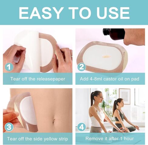 غلاف عبوة زيت الخروع، رقع زيت الخروع للاستعمال مرة واحدة، وسادات ذاتية اللصق من القطن العضوي، محمولة مضادة للتسرب بدون غسل in Kuwait