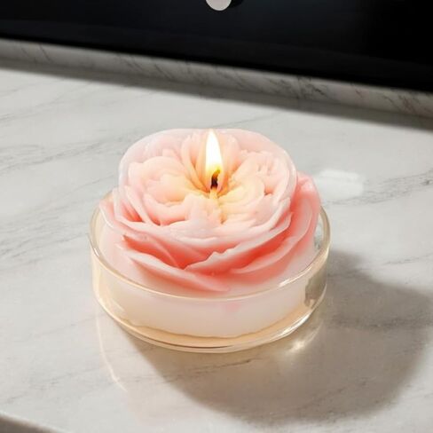 Flower-Shaped Decorative Candles, Table Accent Candles for Celebrations, Events, Parties, and Home Display (White Peach Oolong) in Saudi Arabia