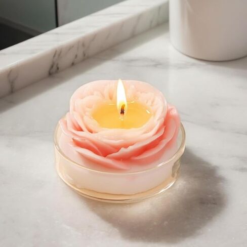 Flower-Shaped Decorative Candles, Table Accent Candles for Celebrations, Events, Parties, and Home Display (White Peach Oolong) in Saudi Arabia
