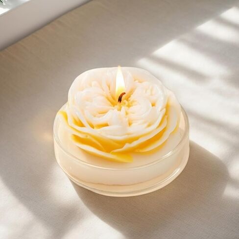 Flower-Shaped Decorative Candles, Table Accent Candles for Celebrations, Events, Parties, and Home Display (White Peach Oolong) in Saudi Arabia