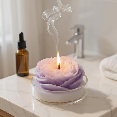 Flower-Shaped Decorative Candles, Table Accent Candles for Celebrations, Events, Parties, and Home Display (White Peach Oolong) in Saudi Arabia