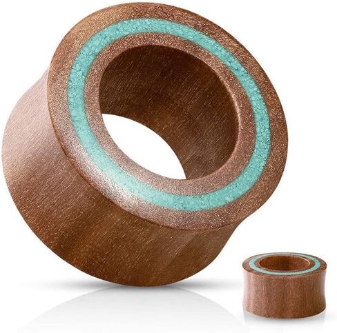 Hollow Saddle Fit Sawo Wood Organic Tunnel with Turquoise Rim in Saudi Arabia