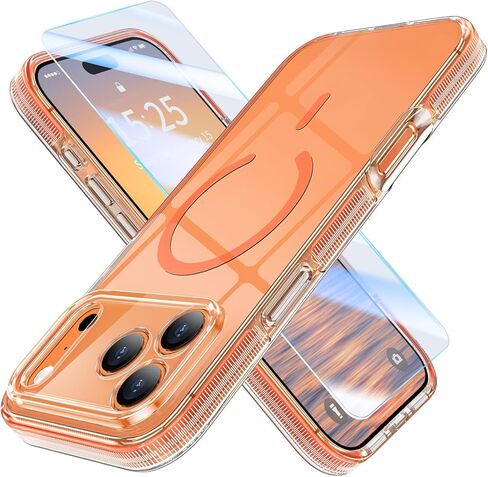 MILPROX Compatible with iPhone 16 Pro Max Case - with Screen Protector - Compatible with MagSafe - Magnetic Clear Trasparent Design - Non Yellowing Anti Slip - All PC Protective Phone Cover - Pink in Saudi Arabia