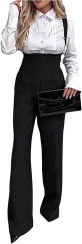 Floerns Women's Sleeveless Jumpsuit Wide Leg Suspender Pants Overalls with Pockets in Saudi Arabia