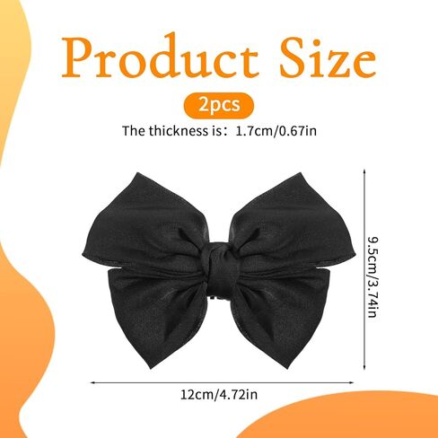2 PCS Satin Bow Shoe Clips Detachable Elegant Bow Shoe Clips for Women Wedding Party Shoes Accessories Black Bows Decorations for Shoes, Bags, Hair in Saudi Arabia