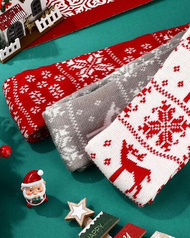 3 Pairs Christmas Thigh High Socks for Women Cable Knit Over the Knee Boot Socks Xmas Gift Long Warm Leg Warmers for Women Winter Leg Warmers in Saudi Arabia