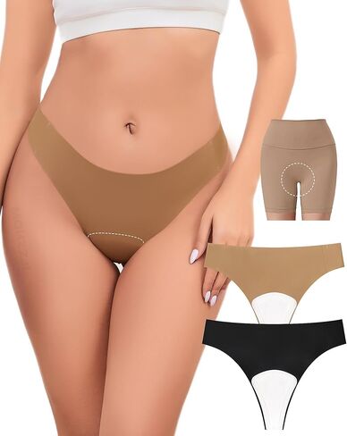Seamless Thongs for Women No Show Thong Panty Liners Workout T-back Panties for Women Invisible Underwear 2 Pack in Saudi Arabia