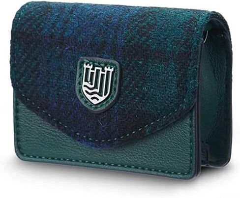 Islander The Card Case - Made of Microfibre Leather & Harris Tweed, 4.13'x3.14' (Fuchsia Tartan) in Saudi Arabia