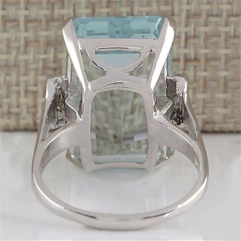 Luxury Geometric Sky Blue Zirconia Rings for Women Fashion Wedding Ceremony Accessories in Saudi Arabia