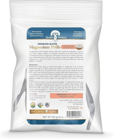 Health and Wisdom Magnesium Prills - Structured Water Devices, Magnesium Laundry Beads, Topical Magnesium, Precious Mineral, Magnesium Water, Deionized Water, Magnesium Soak - 3.18 Ounces in Saudi Arabia