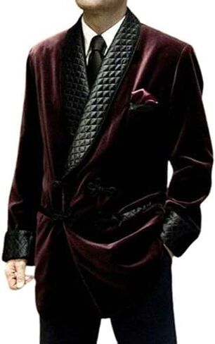 Wedding Attire Men's Double Breasted Smoking Jackets Dinner Party Wear Smoking Jacket Burgundy Velvet Smoking Jackets in Saudi Arabia