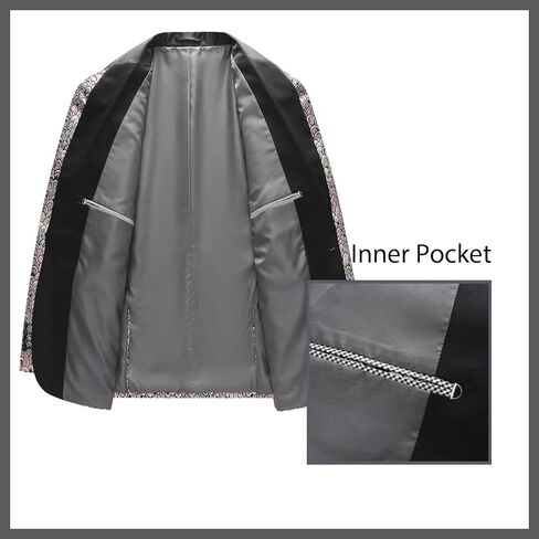 Rogers & Morris Blazer for Men Casual Slim fit Tuxedo Jacket Party Dress Peacock Feathers Patterm Chaqueta in Saudi Arabia