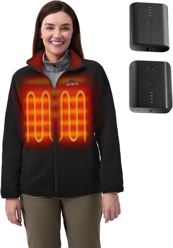 ORORO Women’s Heated Fleece Jacket (Black,L) and Extra Fast-Charging Battery in Saudi Arabia