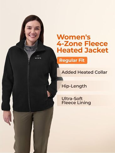 ORORO Women’s Heated Fleece Jacket (Black,L) and Extra Fast-Charging Battery in Saudi Arabia