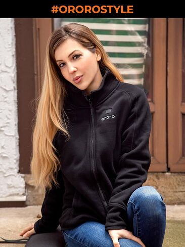 ORORO Women’s Heated Fleece Jacket (Black,L) and Extra Fast-Charging Battery in Saudi Arabia