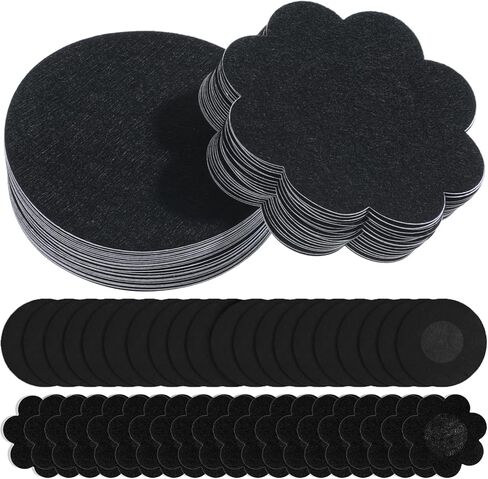 40 Pcs Black Nipple Covers for Women, Disposable Black Pasties Self Adhesive, Invisible Non-Woven Fabric Breathable Breast Cover Stickers (Round, Flower) in Saudi Arabia