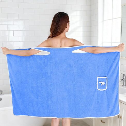 رداء حمام نسائي يمكن ارتداؤه، تنورة استحمام يمكن ارتداؤها بمقاس كبير، منشفة حمام سريعة الجفاف ماصة لجسم سبا منزلي مريح، أرجواني، 53x31 بوصة/50-70 كجم in Saudi Arabia