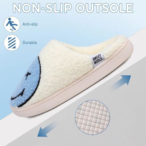 Cute Smiley Face Slippers for Kids Boys Girls Winter Warm Fluffy House Shoes Kids' Fuzzy Slippers with Memory Foam Non-Slip Indoor Outdoor Slip On Funny Unisex Toddler Footwear in Saudi Arabia