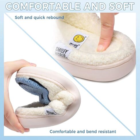 Cute Smiley Face Slippers for Kids Boys Girls Winter Warm Fluffy House Shoes Kids' Fuzzy Slippers with Memory Foam Non-Slip Indoor Outdoor Slip On Funny Unisex Toddler Footwear in Saudi Arabia