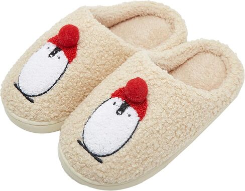 Kids Winter Plush Cartoon Penguin Slippers Boys Girls Fuzzy Non Slip Indoor Floor Slippers in Saudi Arabia
