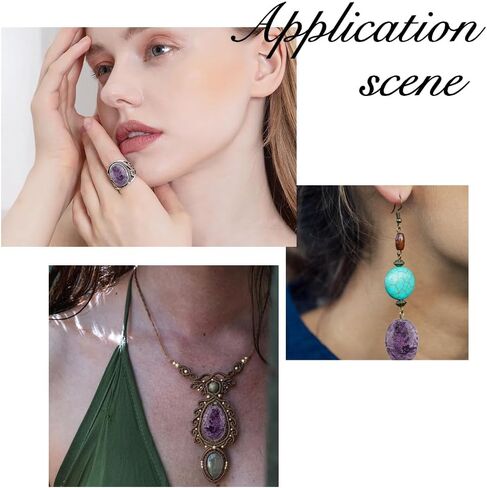 SUPERFINDINGS 12 قطعة 6 أنماط من حجر اليشب البيضاوي كبوشن أحجار كريمة شبه ثمينة كريستال كوارتز عقيق كابوشون مصبوغ حجر مسطح كابوشون لقلادة وسوار وحلق وصناعة المجوهرات in Saudi Arabia