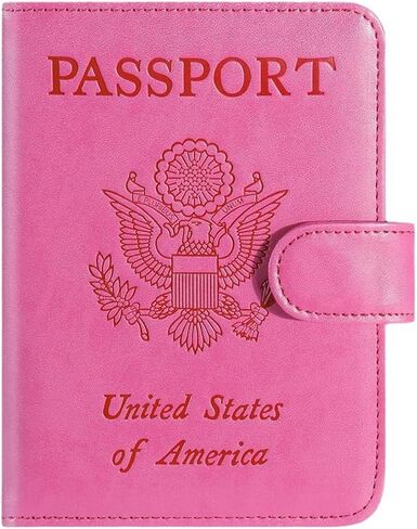 Passport Holder Cover Wallet -Travel Passport Case with 10 Card Slots & ID Window, Waterproof Leather Passport Covers, Travel Accessories(Cherry Red) in Saudi Arabia