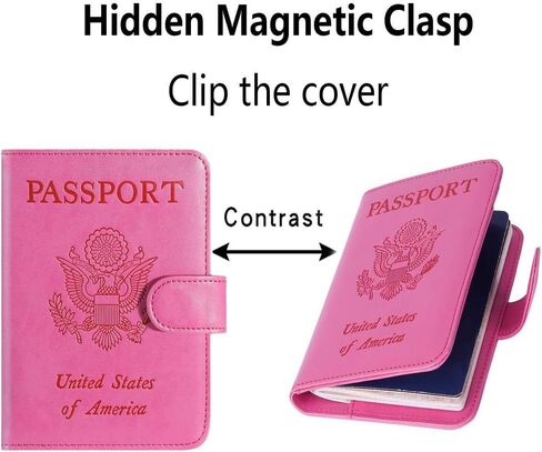 Passport Holder Cover Wallet -Travel Passport Case with 10 Card Slots & ID Window, Waterproof Leather Passport Covers, Travel Accessories(Cherry Red) in Saudi Arabia