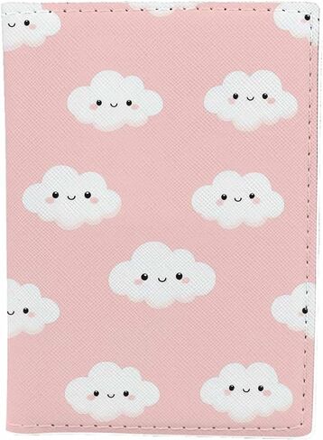 Cloud in the Sky Passport Holder for Travel Cartoon Kawaii Funny Smiling PU Leather Passport Cover Wallet Cute Passport Card Holder for Women and Men in Saudi Arabia