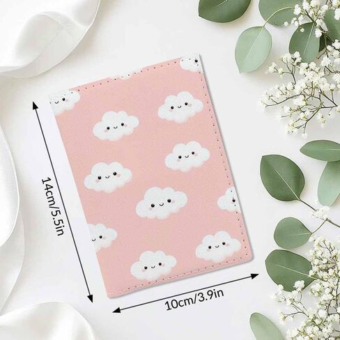 Cloud in the Sky Passport Holder for Travel Cartoon Kawaii Funny Smiling PU Leather Passport Cover Wallet Cute Passport Card Holder for Women and Men in Saudi Arabia