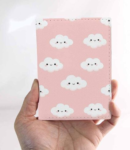 Cloud in the Sky Passport Holder for Travel Cartoon Kawaii Funny Smiling PU Leather Passport Cover Wallet Cute Passport Card Holder for Women and Men in Saudi Arabia