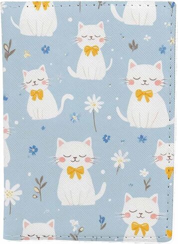 Cloud in the Sky Passport Holder for Travel Cartoon Kawaii Funny Smiling PU Leather Passport Cover Wallet Cute Passport Card Holder for Women and Men in Saudi Arabia