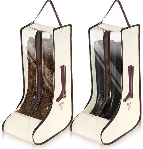 2 Set Boot Bags, Portable Tall Boots Shoe Carry Storage Bag Dust Proof Protector Waterproof Boot Organizer with Handle for Men Women Travel Packing Daily Use Hangable Ski in Saudi Arabia