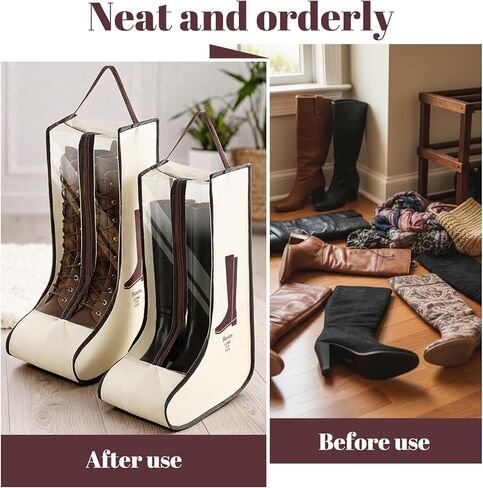 2 Set Boot Bags, Portable Tall Boots Shoe Carry Storage Bag Dust Proof Protector Waterproof Boot Organizer with Handle for Men Women Travel Packing Daily Use Hangable Ski in Saudi Arabia