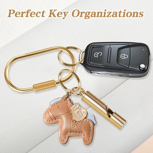 حلقات مفاتيح نحاسية، حامل منظم سلسلة مفاتيح ذهبية للرجال والنساء مع قفل لولبي آمن، حقيبة محفظة لطيفة لحقائب اليد، مشبك حلقة تسلق صغير لمقود الكلاب وعلامات الحيوانات الأليفة (8 عبوات) in Kuwait