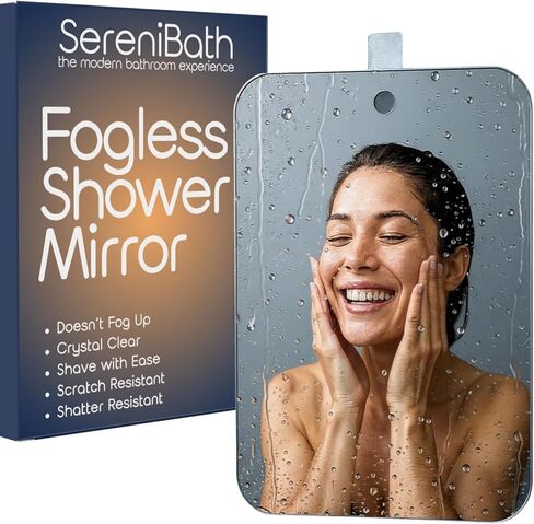 Shower Mirror - Fogless for Shaving & Washing Your Face - Anti-Fog - for Men & Women - Exfoliate, Scrub and Groom Your Face in Saudi Arabia
