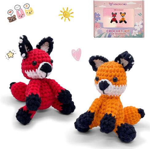 LOLCROCHET مجموعة أبقار المرتفعات الكروشيه للمبتدئين، مجموعة Amigurumi Crochet Starter مع فيديو تعليمي خطوة بخطوة، مجموعة حياكة سهلة للحيوانات للأطفال والكبار، دمية كروشيه هدية عيد الميلاد in Kuwait