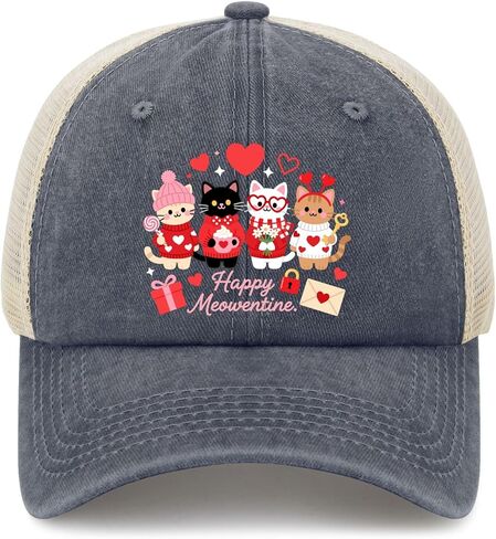 قبعات سائقي الشاحنات اللطيفة من Happy Meowentines، قبعات مضحكة للرجال in Kuwait