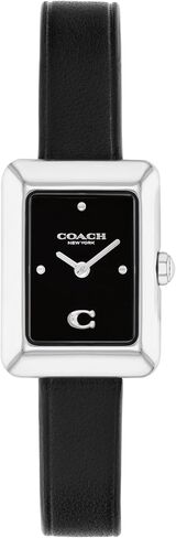 COACH Mara Women’s Small Quartz Watch – 2-Hand Analog Display – Genuine Leather Strap – Tank Shape Case – Modern Style, Gift for Her - 19mm in Saudi Arabia