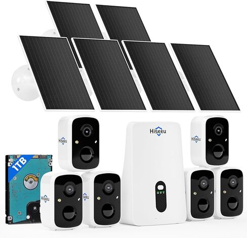 Hiseeu Security Cameras Wireless Outdoor, WiFi Pro 5G/2.4G Cameras for Home Security, Solar Powered, Motion Detection, 2-Way Talk, Color Night Vision, Compatible with Alexa, 64G SD Card Storage in Kuwait