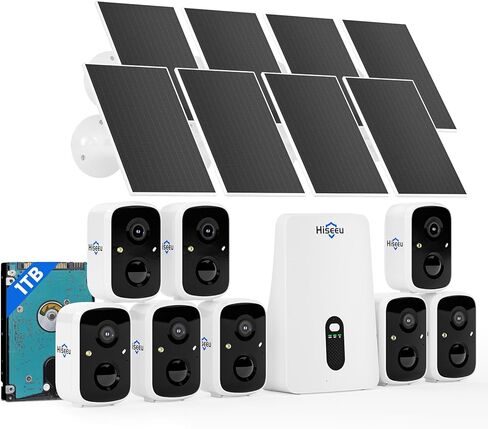 Hiseeu Security Cameras Wireless Outdoor, WiFi Pro 5G/2.4G Cameras for Home Security, Solar Powered, Motion Detection, 2-Way Talk, Color Night Vision, Compatible with Alexa, 64G SD Card Storage in Kuwait