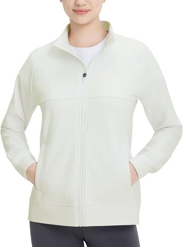 M MAELREG Fleece Lined Jacket Women Mock Neck Performance Water-Resistant Lightweight Stretch Athletic Jackets with Pockets in Saudi Arabia