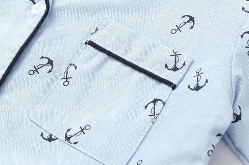 Mud Kingdom Boys Pajamas Set with Notch Collar Anchor Pattern Long Sleeve in Saudi Arabia