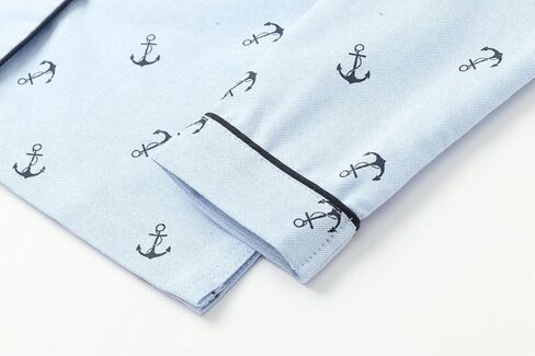 Mud Kingdom Boys Pajamas Set with Notch Collar Anchor Pattern Long Sleeve in Saudi Arabia