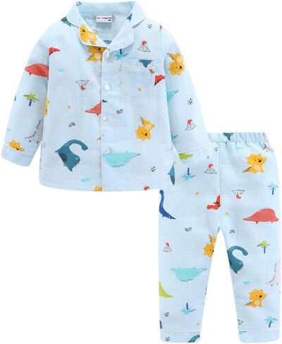 Mud Kingdom Boys Pajamas Set with Notch Collar Anchor Pattern Long Sleeve in Saudi Arabia
