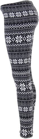 Ugly Snowflakes Pattern Black Christmas Leggings in Kuwait
