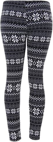 Ugly Snowflakes Pattern Black Christmas Leggings in Kuwait