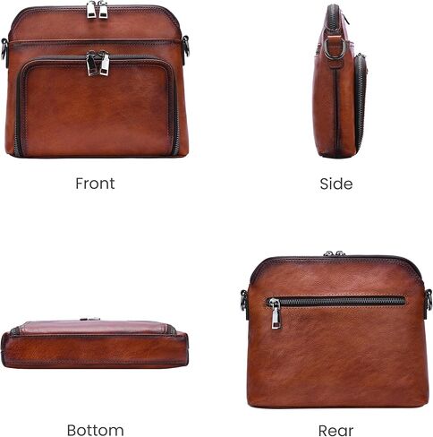 HESHE Genuine Leather Crossbody Bags for Women Satchel Purses Shoulder Handbags with 2 Adjustable Strap Hobo Purse in Saudi Arabia