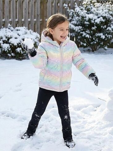 5-14 Years Unisex Boys Girls Winter Coat with Pockets - Lightweight Hooded Puffer Jacket in Saudi Arabia