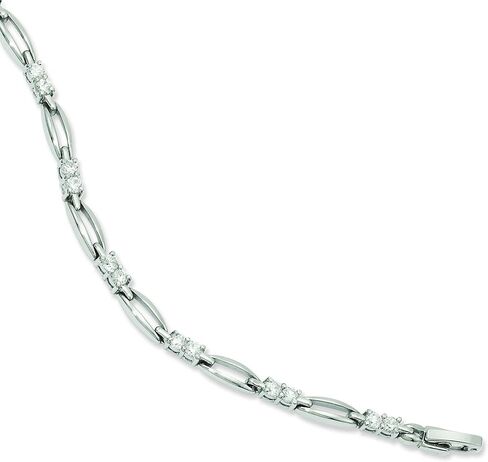 سوار كيلي ووترز مطلي بالروديوم CZ Link مقاس 7.25 بوصة in Saudi Arabia